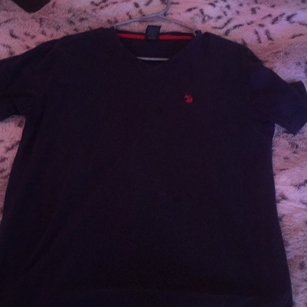 Navy polo v neck